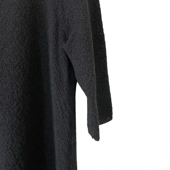 Eileen Fisher Black Tunic Sweater Small Scoopneck Half Sleeves Wool Classic - Picture 5 of 8